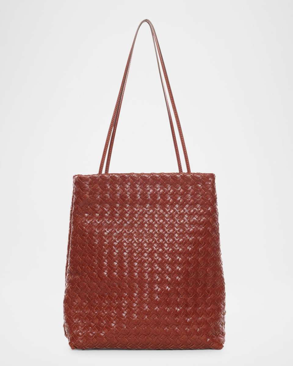 Lilou Woven Shoulder Bag in Vintage Leather